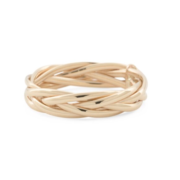 GOLDEN CLEF Gold Made In Italy 14kt Gold Braided Band Ring - Picture 1 of 2